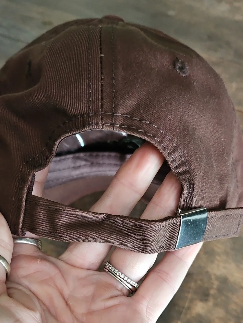 NWT Brown Denim Distressed Baseball Cap